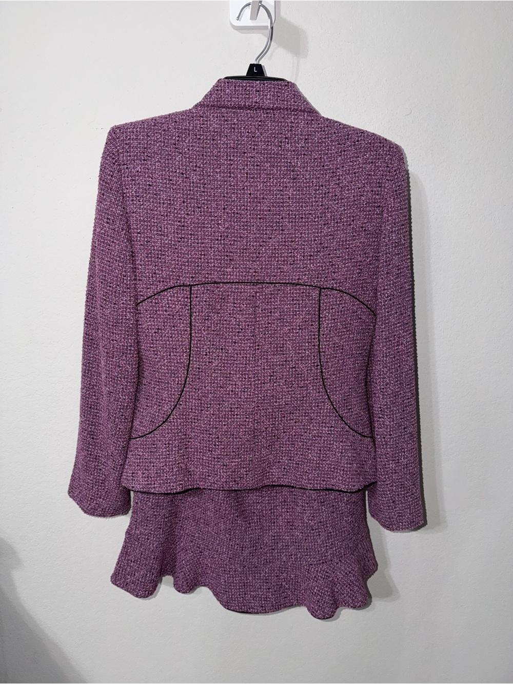 Kasper Purple Tweed Skirt Suit Blazer Ruffle Hem 2 Piece Women’s Size 6 - Picture 3 of 11